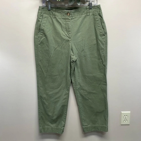 NWOT Talbots Relaxed Pants Olive Green 10 - Picture 1 of 14